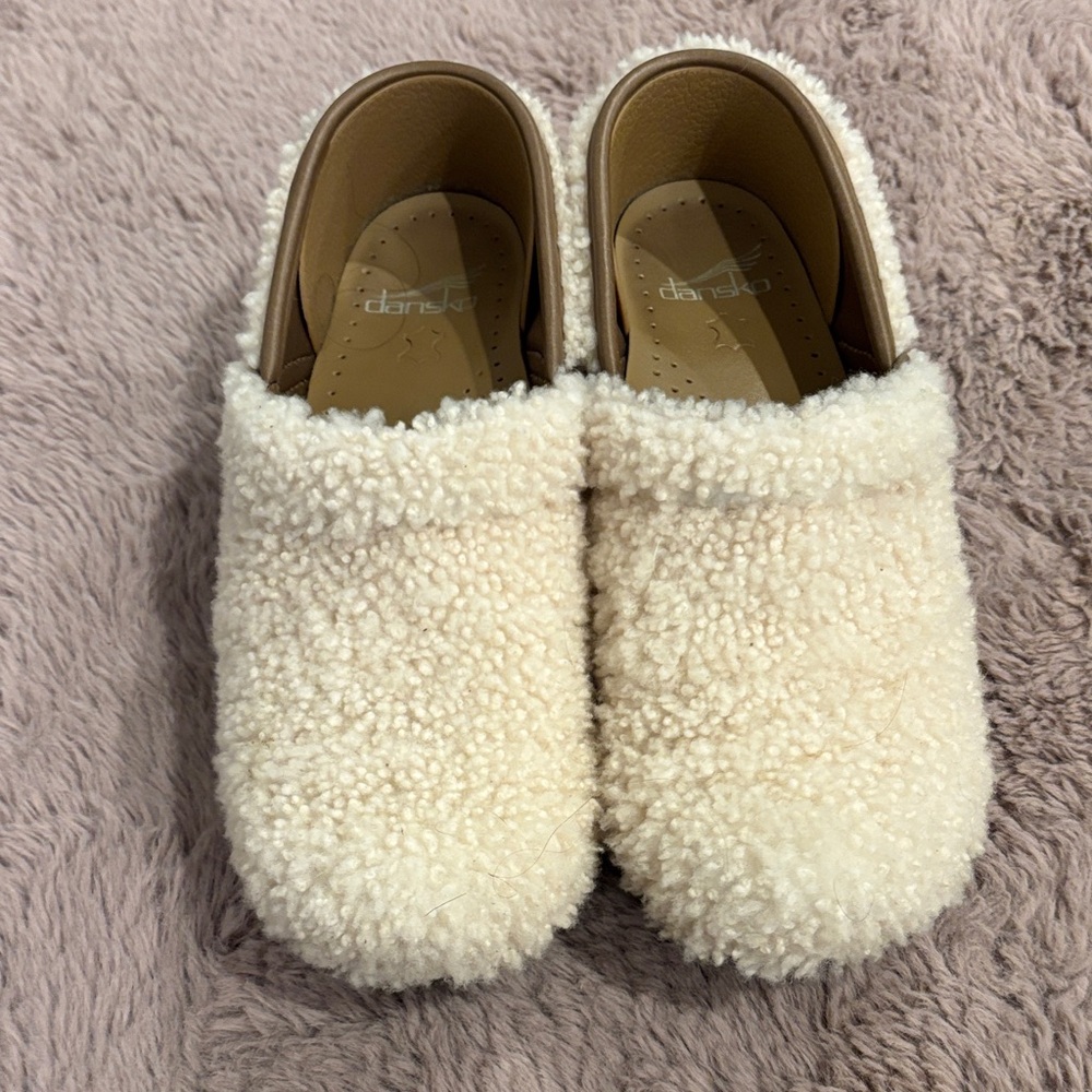 Dansko Ivory Fleece Clogs